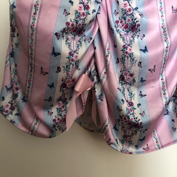 NWT Sold Out Sugar Thrillz Butterfly Stripe Dress with Ruched Skirt - Picture 8 of 10